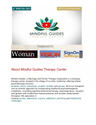 about mindful guides therapy center mindful