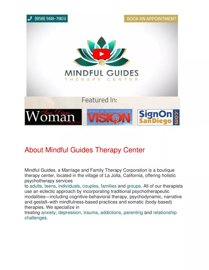 about mindful guides therapy center mindful
