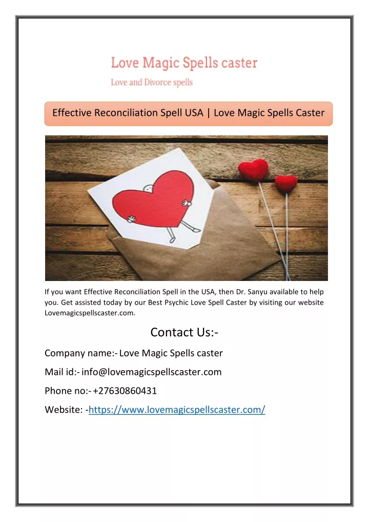 effective reconciliation spell usa love magic