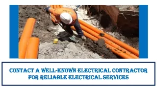 PPT: Contact A Well-Known Electrical Contractor For Reliable Electrical Services