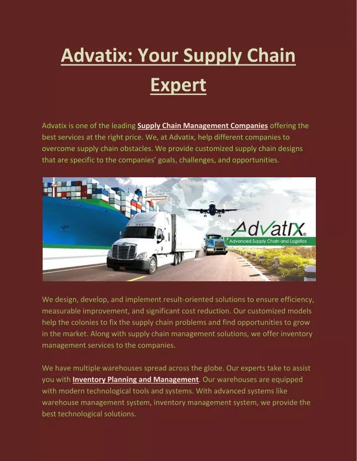 advatix your supply chain expert