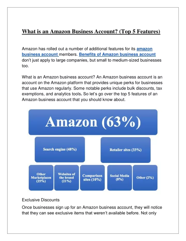 what is an amazon business account top 5 features