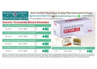 Generic #Torsemide #Demadex Medication Cost, dosage, Uses & Side Effects - #GenuineDrugs123