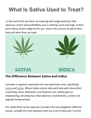 What Is Sativa Used to Treat