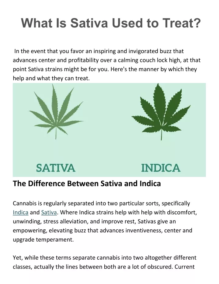 what is sativa used to treat