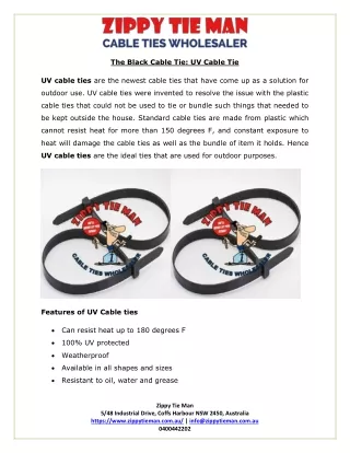 The Black Cable Tie: UV Cable Tie