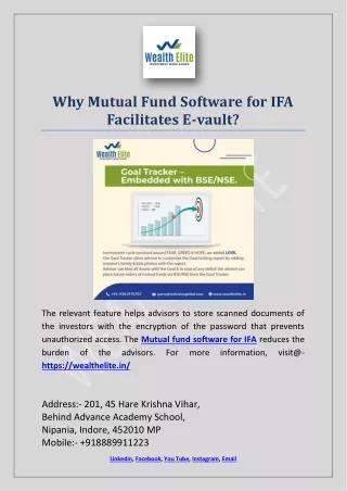 why mutual fund software for ifa facilitates