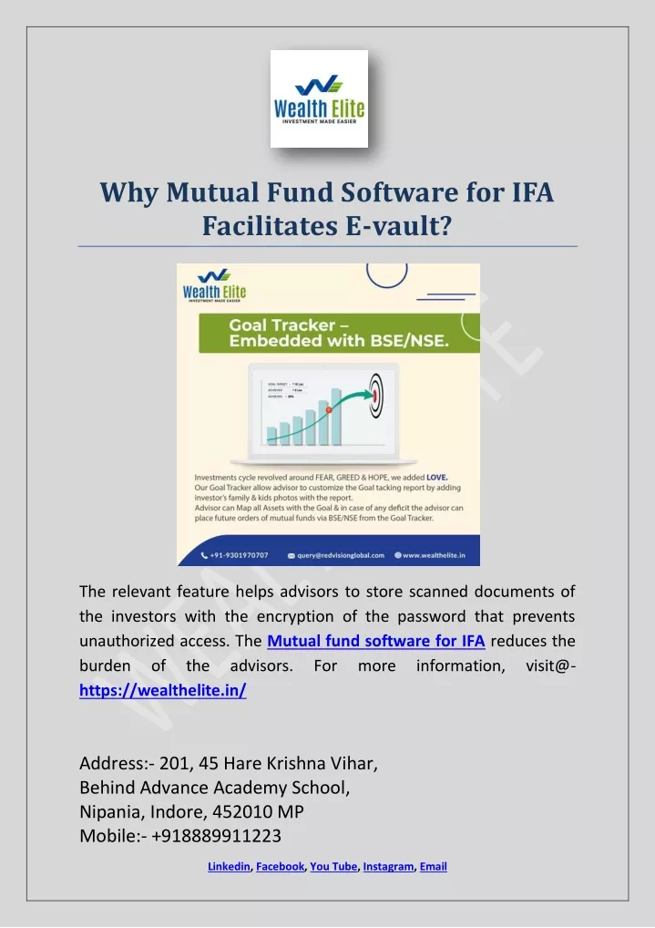 why mutual fund software for ifa facilitates