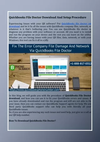 Quickbooks File Doctor Download And Setup Procedure