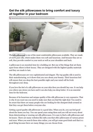 get the silk pillowcases to bring comfort
