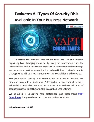 evaluates all types of security risk available