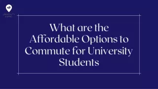 what are the affordable options to commute