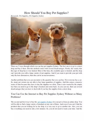how should you buy pet supplies keywords