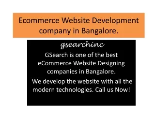 Ecommerce Website Development company in Bangalore.