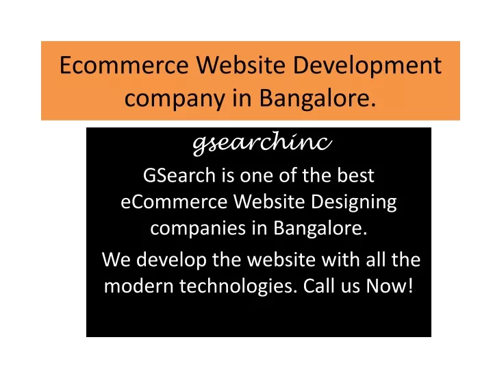 ecommerce website development company in bangalore