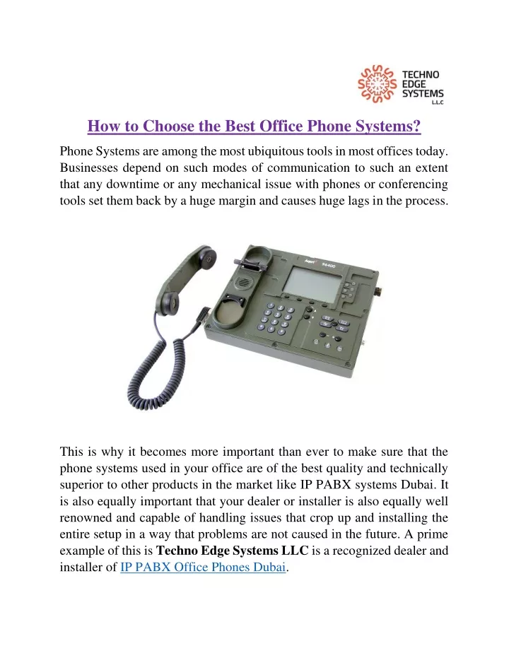 how to choose the best office phone systems