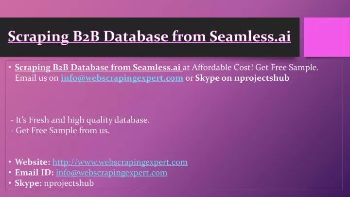 scraping b2b database from seamless ai