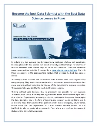 Data Science Training from Industrial Experts