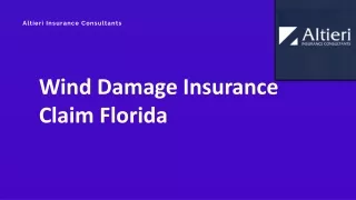 Wind damage insurance Claim Florida