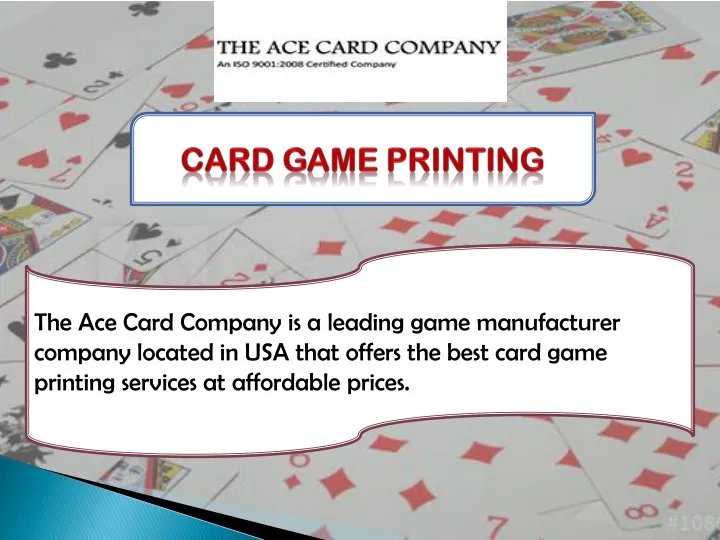 card game printing