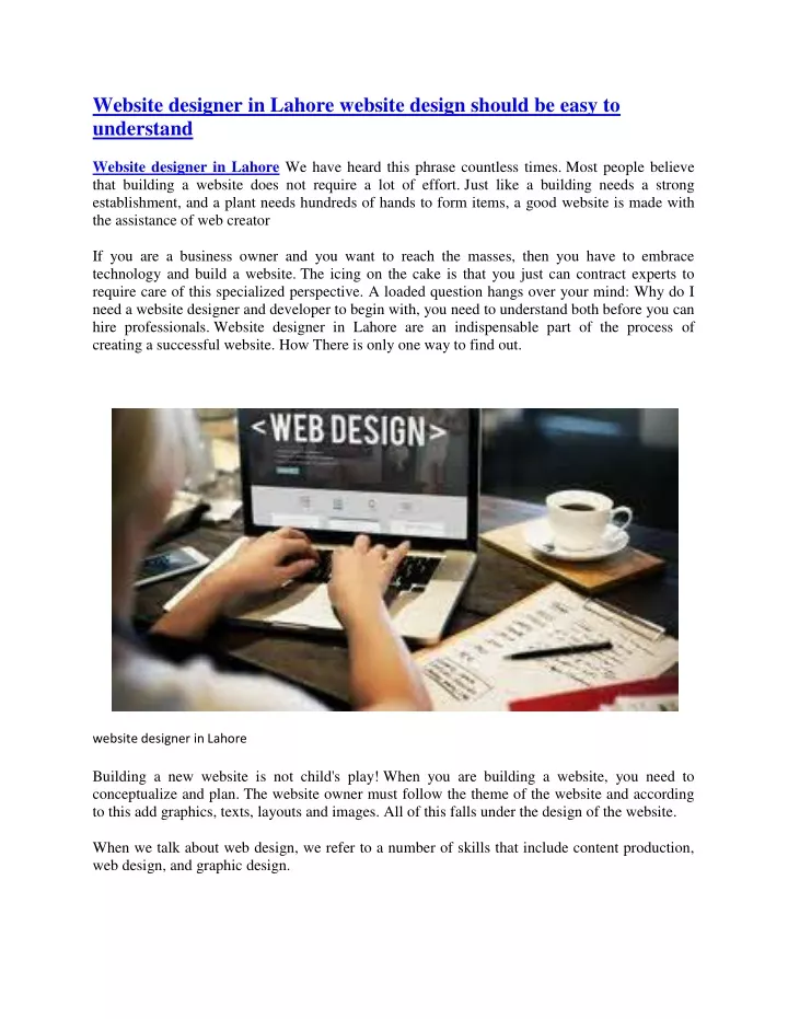 website designer in lahore website design should