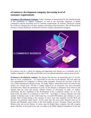 ecommerce development company increasing level