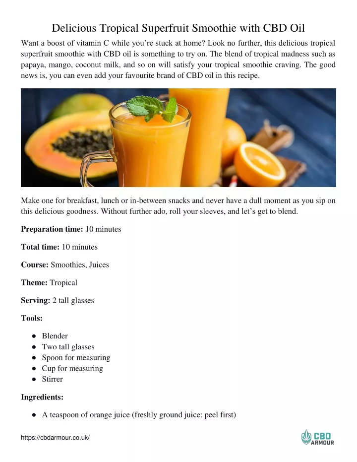 delicious tropical superfruit smoothie with