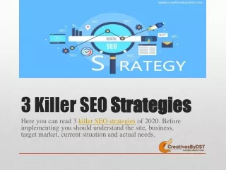 3 Killer SEO Strategies - CreativesByDST