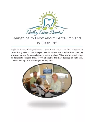 Everything to Know About Dental Implants in Olean, NY