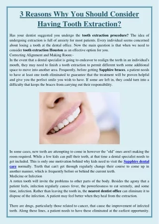 3 reasons why you should consider having tooth