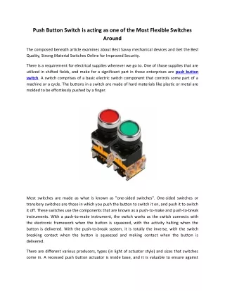 push button switch is acting as one of the most