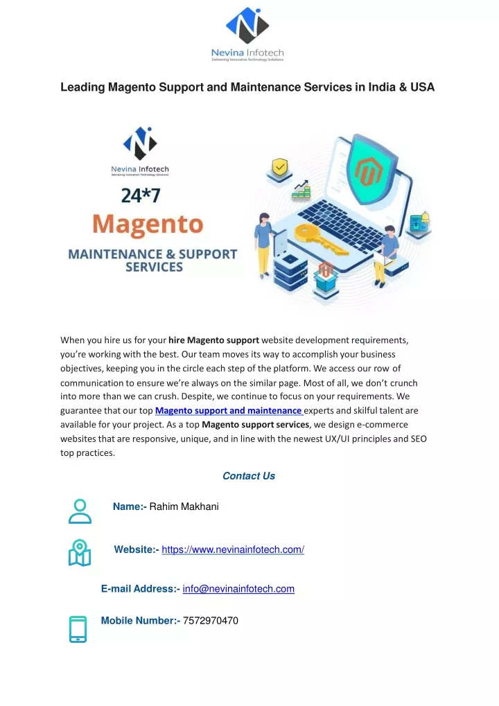 leading magento support and maintenance services
