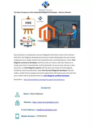 the best company to hire dedicated magento