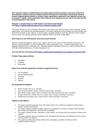 the research report on gps system and instrument