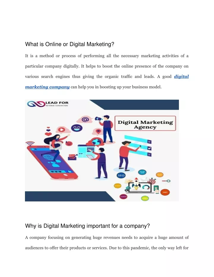 what is online or digital marketing