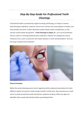 Step-By-Step Guide For Professional Teeth Cleanings