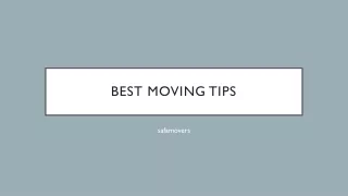Home moving tips