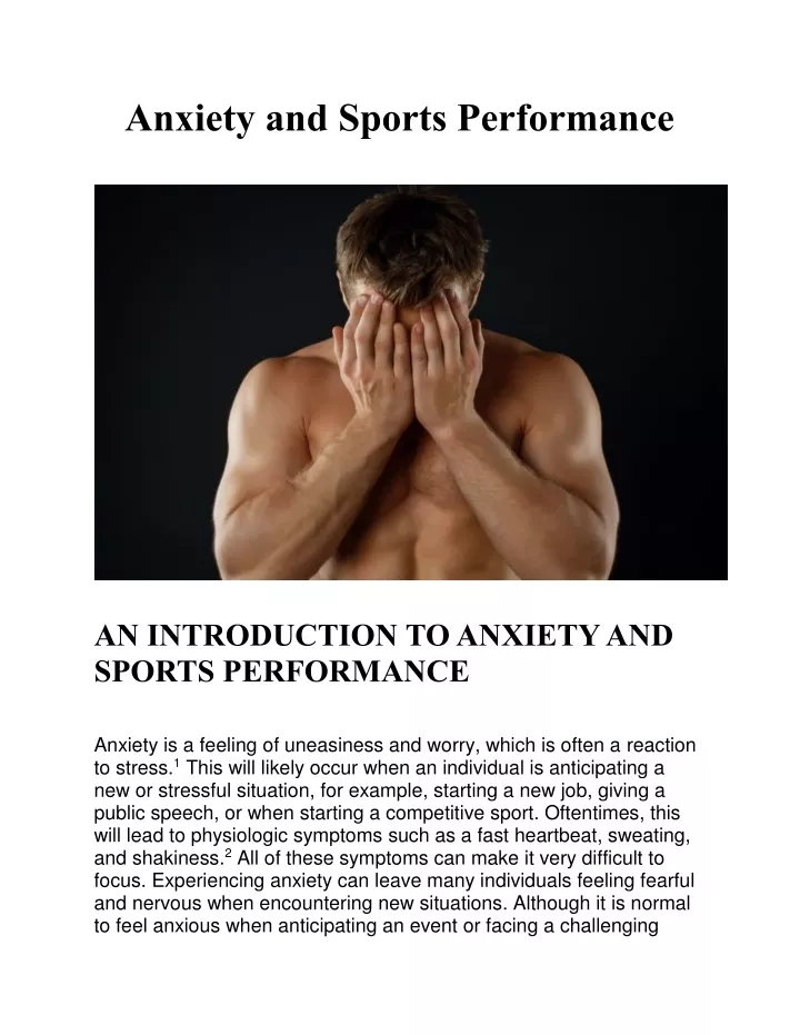 anxiety and sports performance