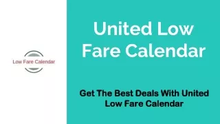 United Low Fare Calendar
