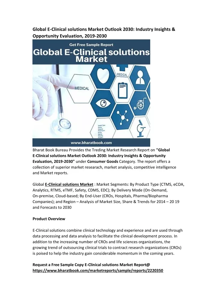 global e clinical solutions market outlook 2030