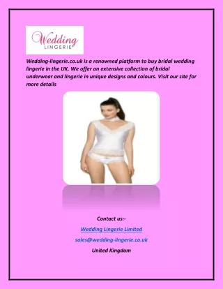 Bridal Lingerie UK | Wedding-lingerie.co.uk