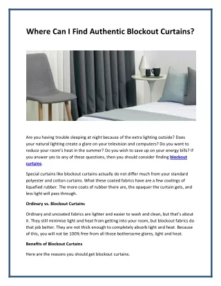 where can i find authentic blockout curtains