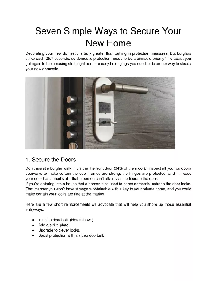 seven simple ways to secure your new home