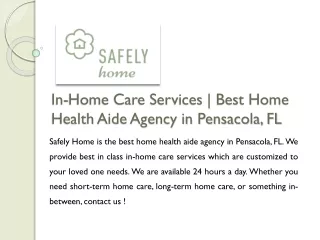 In-Home Care Services | Best Home Health Aide Agency in Pensacola, FL