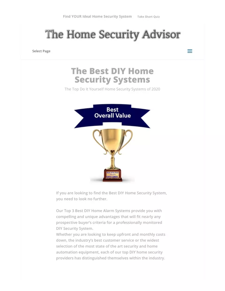 find your ideal home security system