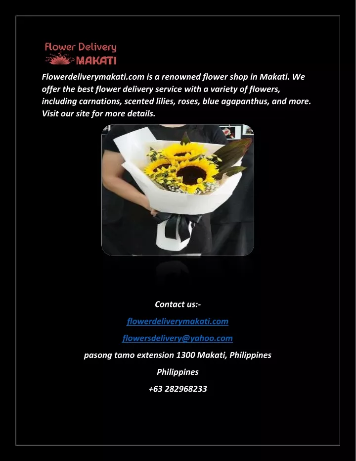 flowerdeliverymakati com is a renowned flower