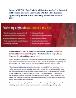 impact of covid 19 on industrial robotics market