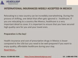 international insurances widely accepted in mexico