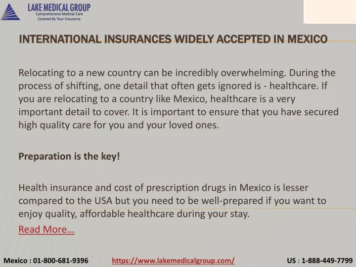 international insurances widely accepted in mexico