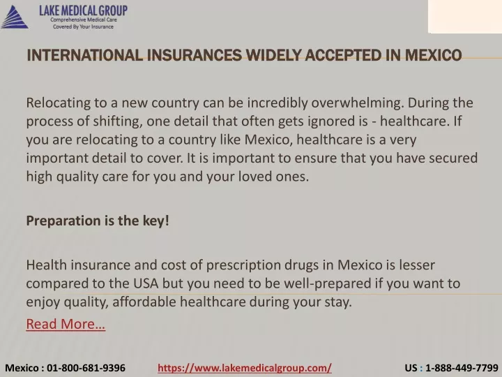 international insurances widely accepted